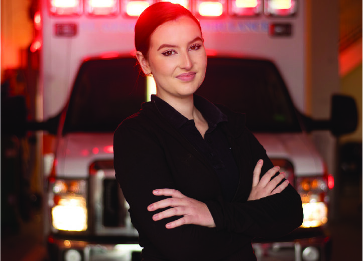 Paige at work as an EMT.