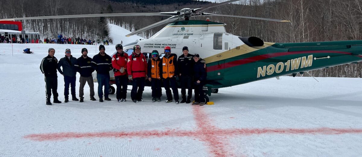Lifeflight at Sunday River with the Ski Patrol in March 2023