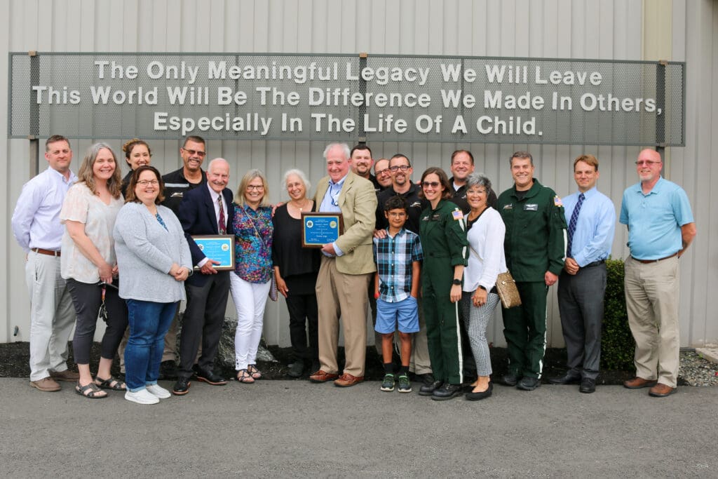 Tom Judge, Norm Dinerman, MD, and members of the LifeFlight of Maine team at the Maine EMS Governor’s Award Ceremony in Bangor, June 2023.