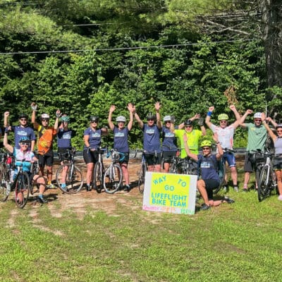 Cyclists prepare for their Cross for LifeFlight ride