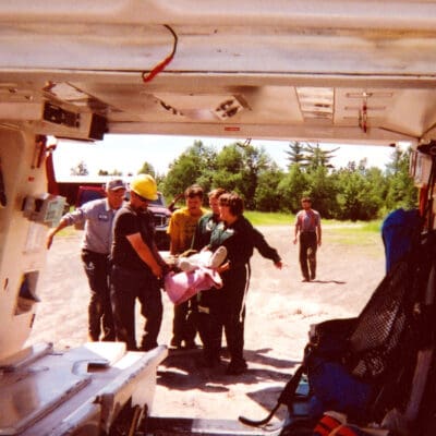 Archival image of Lifeflight crew on a mission