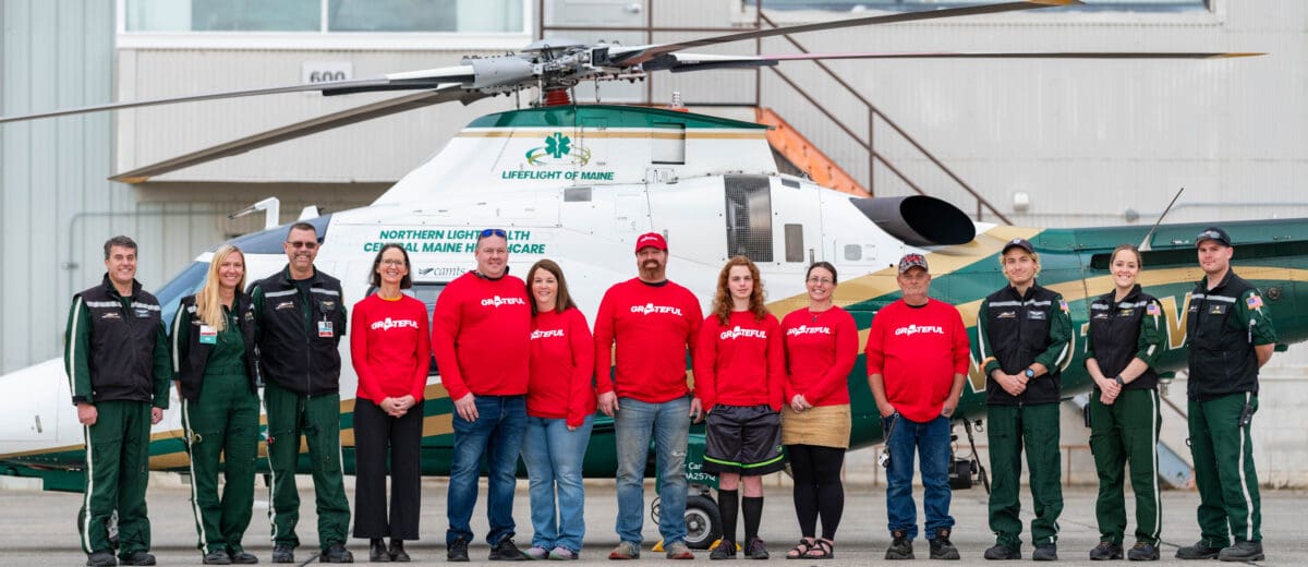 patients and crew with aircraft