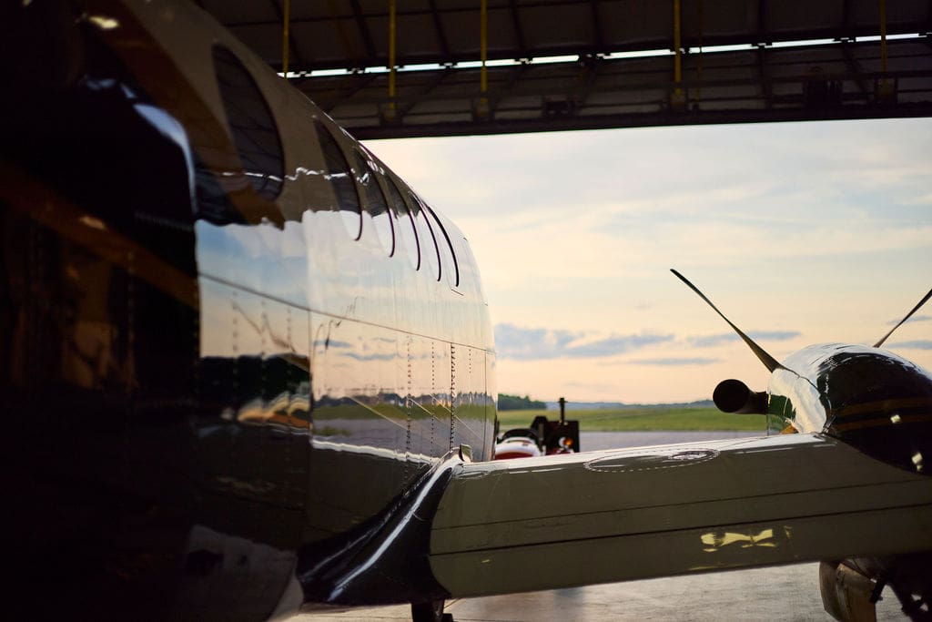 Lima Mike in the hangar.