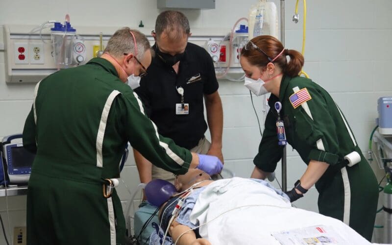LifeFlight clinicians in the Bangor Savings Bank Simulation and Learning Lab
