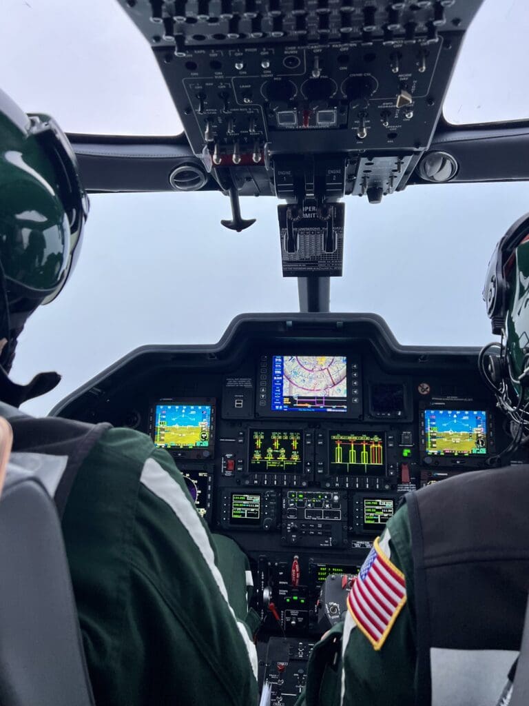 LifeFlight of Maine crew inside the helicopter