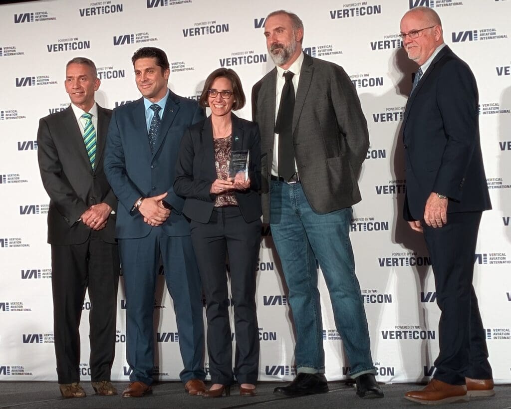 LifeFlight of Maine team members accept Vertical Aviation International's "Salute to Excellence Safety Award."