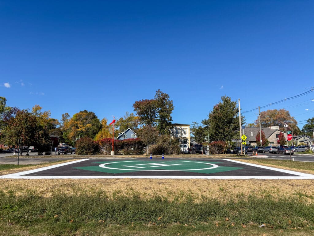 A photo of the new helipad in Bar Harbor.